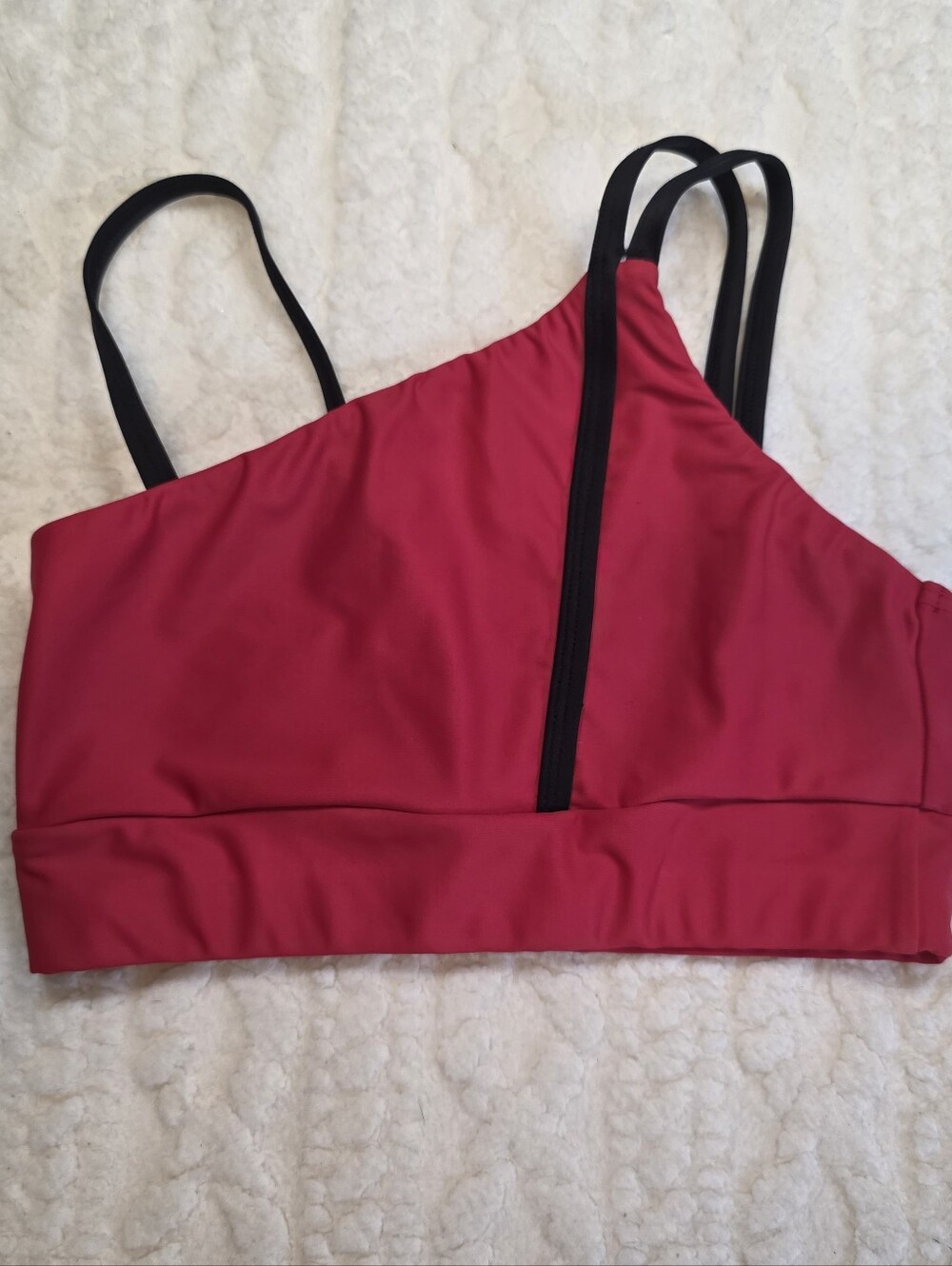 Honeycut Red One Shoulder Sports Bra Crop Top Size S